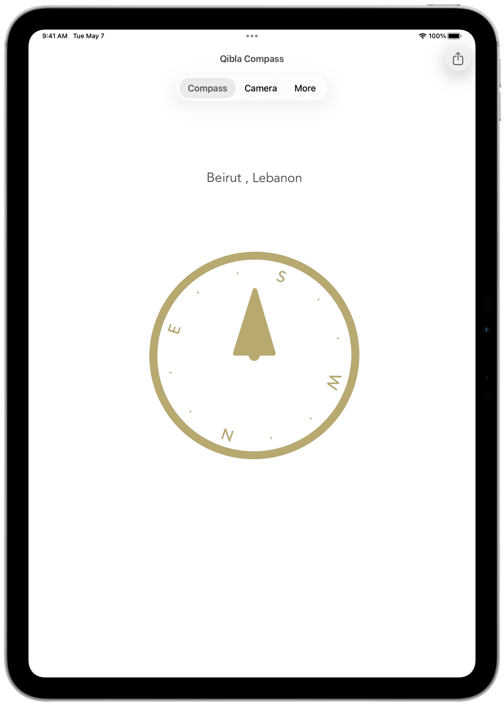 Qibla Compass on iPad