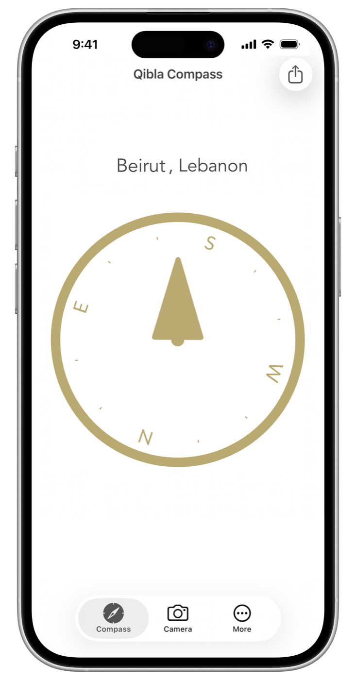 Qibla Compass on iPhone